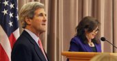 U.S. Secretary of State John Kerry and Under Secretary for Public Diplomacy and Public Affairs Tara Sonenshine.