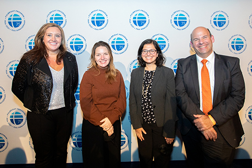 ECA Deputy Assistant Secretary (DAS) for Academics Ethan Rosenzweig, right, with former Deputy Assistant Secretaries (L to R) Caroline Casagrande, Meghann Curtis, and Mala Adiga, policy director for First Lady Dr. Jill Biden
