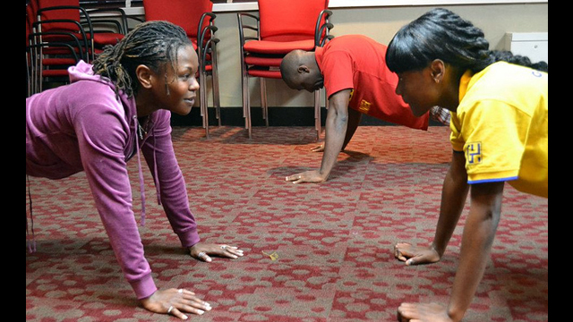DRC visitors started each morning with physical fitness expert, Adrienne Corder.