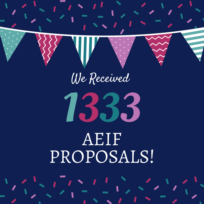 We Received 1333 AEIF Proposals