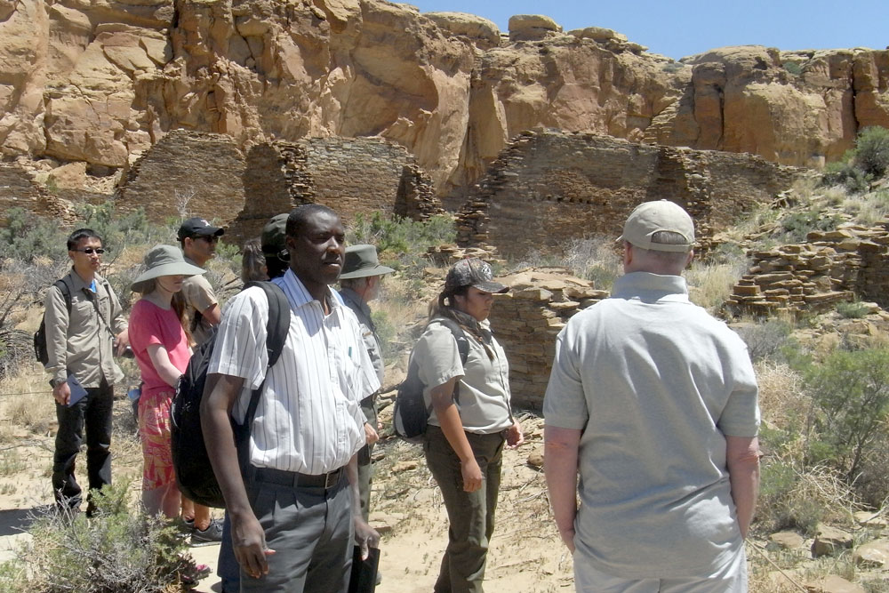 Mamadou Cisse visiting Chaco park with small group of people