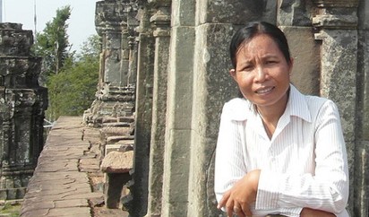 Cheam Phally oversees the multi-year project to preserve the 10th-century Khmer temple of Phnom Bakheng at Angkor.