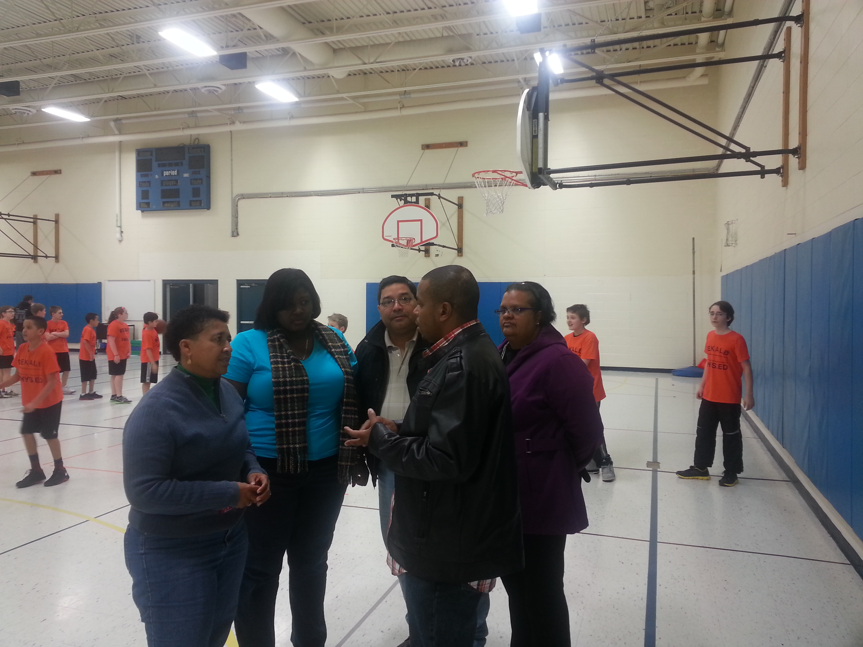 The coaches observe a gym class at a local middle school in Chicago 