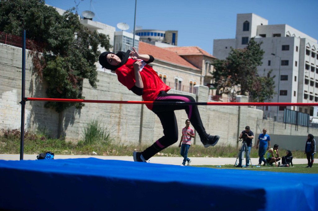 Along with running, the athletes also have the opportunity to practice field events like the long and high jump