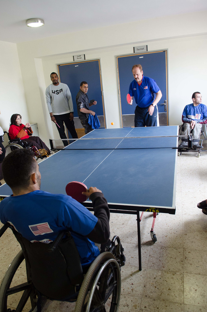As an alternate activity at the Consulate General Jerusalem, Jackie meets with disability table tennis athletes—and she had a chance to try out a new sport