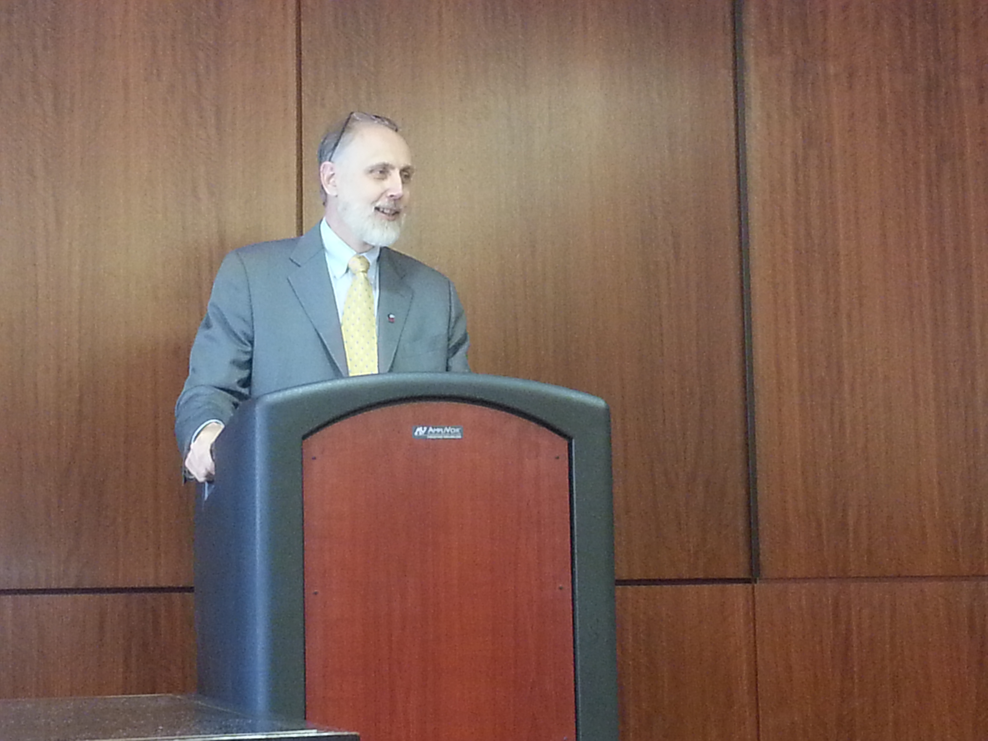 President of Northern Illinois University, Douglas Baker, addressing the delegates