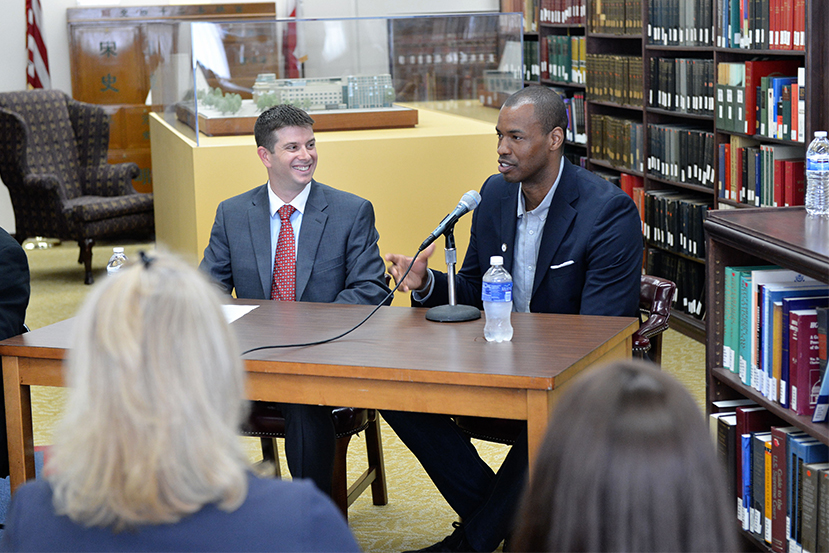 Mr. Collins has quick reactions to a series of questions from left and right.