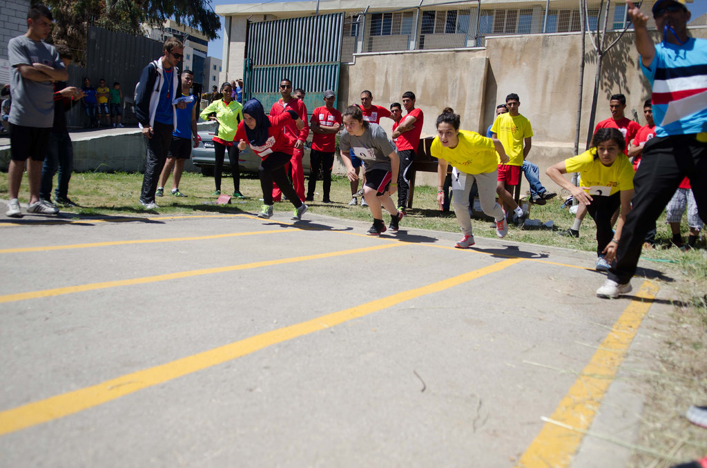 On your marks, get set, go! These girls put their footwork to the test at the inaugural 5K race in the West Bank