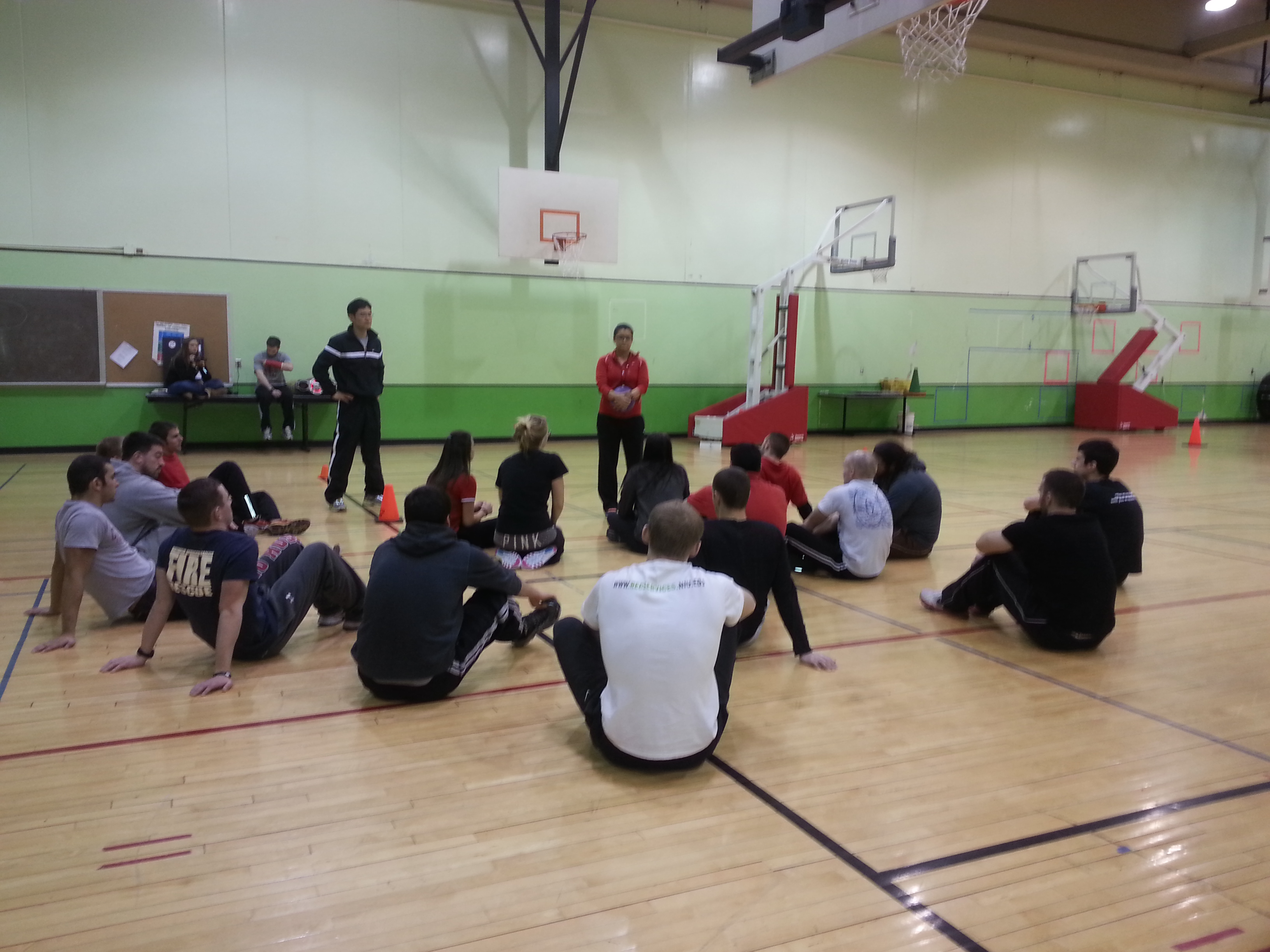 The delegates observing an NIU university class teaching physical educators techniques for positive youth development