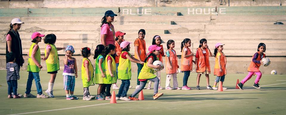 Young girls participate in drills during a GO GIRL Pakistan Mommy & Me camp