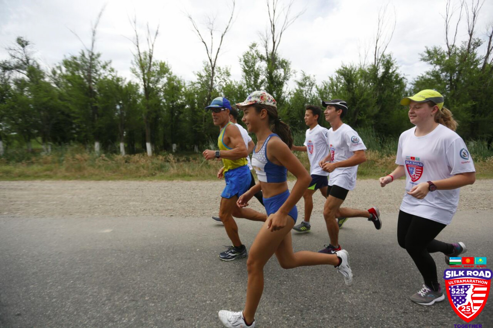 Dean and group running