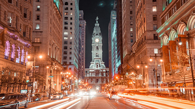 Image of Philadelphia at night