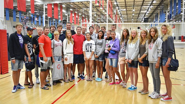 The Russian delegation meets three-time Olympic Gold Medalist Karch Kiraly