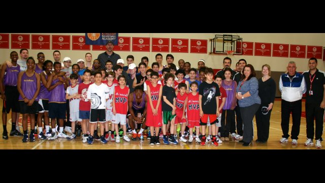 American and Turkish participants at the Gundogdu College in Adana share a photo opportunity after practices and clinics
