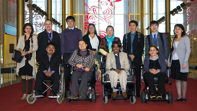 Empower participants pose for a photo during the accessibility focused tour of the Kennedy Center in Washington, DC.