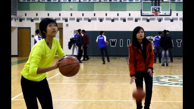Burmese teenage girls practice their skills together at a D.C.-area high school.