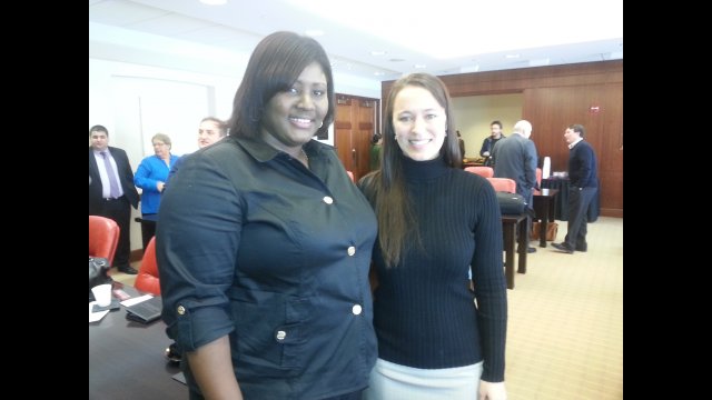Delegate Jewel Crawford with NIU team member Jenn Jacobs