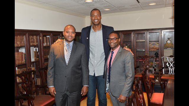 Jason Collins meets representatives of GLIFAA.