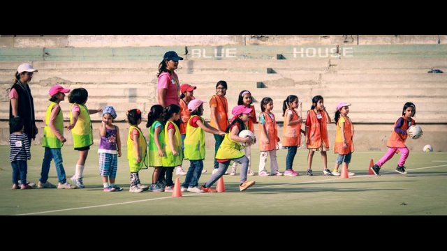 Young girls participate in drills during a GO GIRL Pakistan Mommy & Me camp