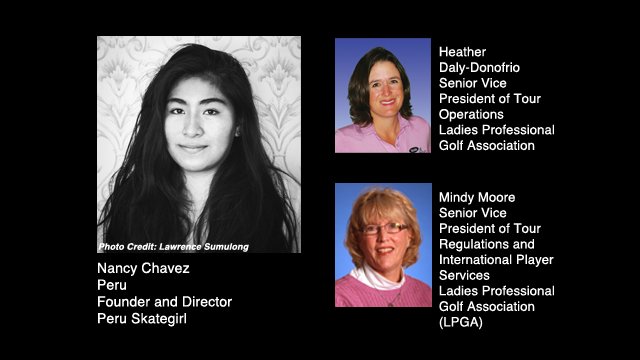 Mentor and mentees from Peru.