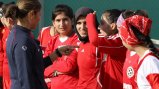 Sports Envoy Lorrie Fair gives a “pep talk” to members of the Afghan Women’s National Soccer Team. Sports Envoy Lorrie Fair gives a “pep talk” to members of the Afghan Women’s National Soccer Team.