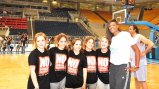 WNBA Washington Mystics Player Ashley Robinson meets high school students at the “Break the Chain of Human Trafficking” all-star event.