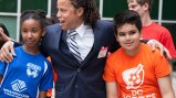 Former U.S. Men's National Team midfielder Cobi Jones meets with youth soccer players in D.C. ahead of the World Cup presentation at the U.S. State Department