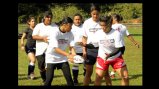 Hawaiian girls learn proper rugby passing skills at the Game Plan Rugby Academy.