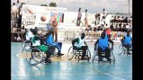 The South Sudanese wheelchair basketball team plays a game.