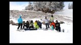 The group of Kyrgyzstani snowboarders get ready to ride.