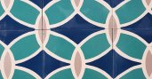blue and yellow tiles