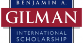 Gilman Program logo has red and blue background with program title